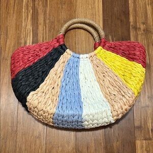 Multicolor Woven Handbag